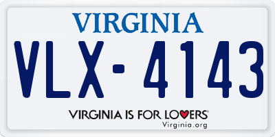 VA license plate VLX4143