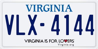 VA license plate VLX4144