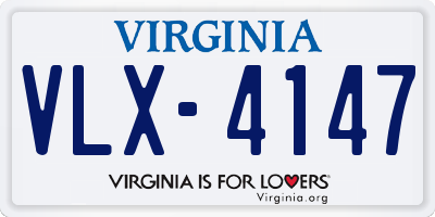 VA license plate VLX4147