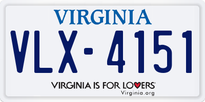 VA license plate VLX4151