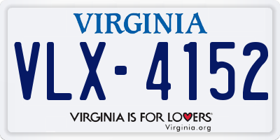 VA license plate VLX4152