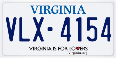 VA license plate VLX4154