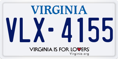 VA license plate VLX4155