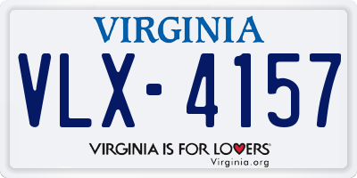 VA license plate VLX4157