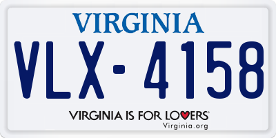 VA license plate VLX4158