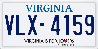 VA license plate VLX4159