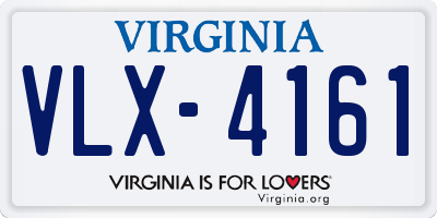 VA license plate VLX4161