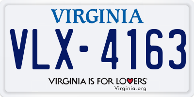 VA license plate VLX4163