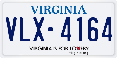 VA license plate VLX4164