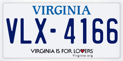 VA license plate VLX4166