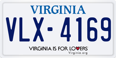 VA license plate VLX4169