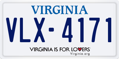 VA license plate VLX4171