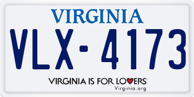 VA license plate VLX4173