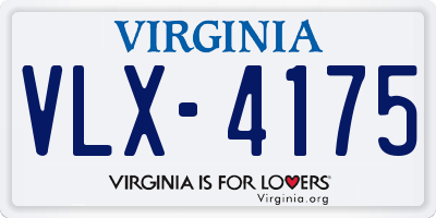 VA license plate VLX4175