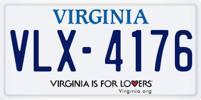 VA license plate VLX4176