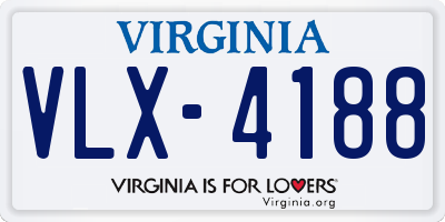 VA license plate VLX4188