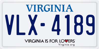 VA license plate VLX4189