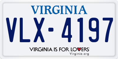 VA license plate VLX4197
