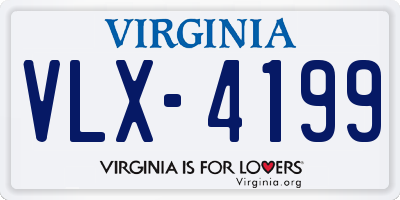 VA license plate VLX4199