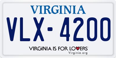 VA license plate VLX4200