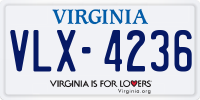 VA license plate VLX4236