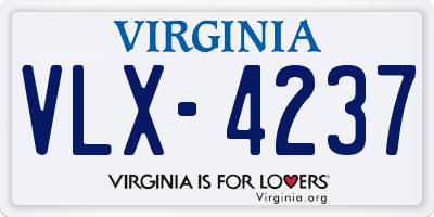 VA license plate VLX4237