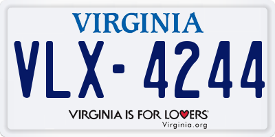 VA license plate VLX4244