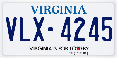 VA license plate VLX4245