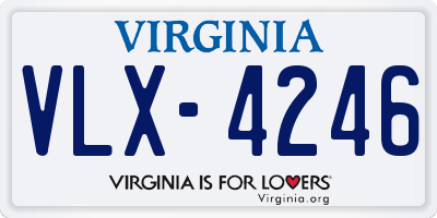 VA license plate VLX4246