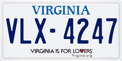 VA license plate VLX4247