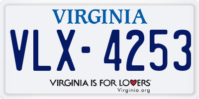 VA license plate VLX4253