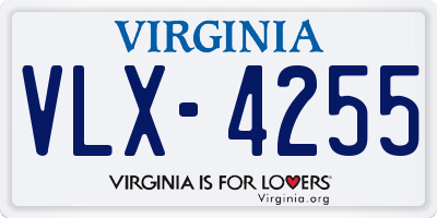 VA license plate VLX4255