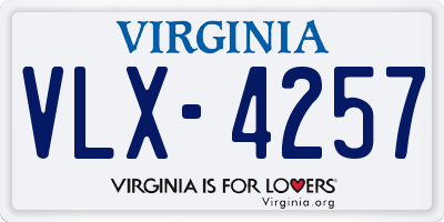 VA license plate VLX4257