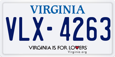 VA license plate VLX4263