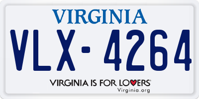 VA license plate VLX4264