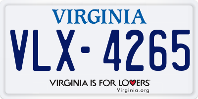 VA license plate VLX4265