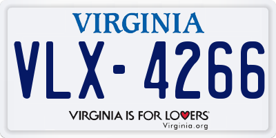 VA license plate VLX4266