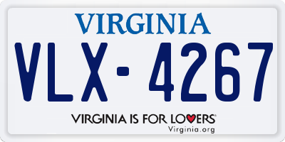 VA license plate VLX4267