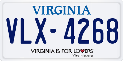 VA license plate VLX4268