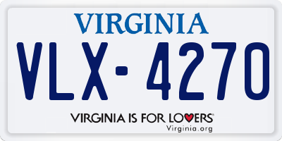 VA license plate VLX4270