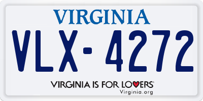 VA license plate VLX4272