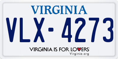 VA license plate VLX4273