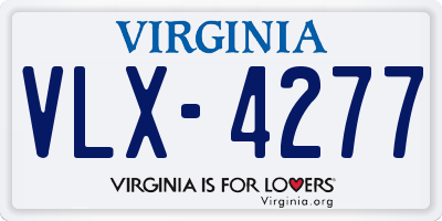 VA license plate VLX4277