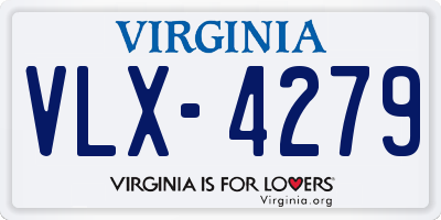 VA license plate VLX4279