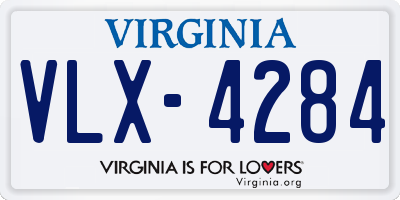 VA license plate VLX4284