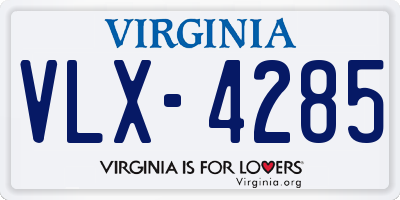 VA license plate VLX4285