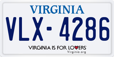 VA license plate VLX4286