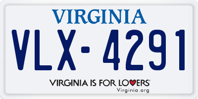 VA license plate VLX4291
