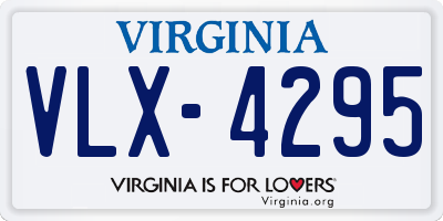 VA license plate VLX4295