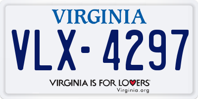 VA license plate VLX4297